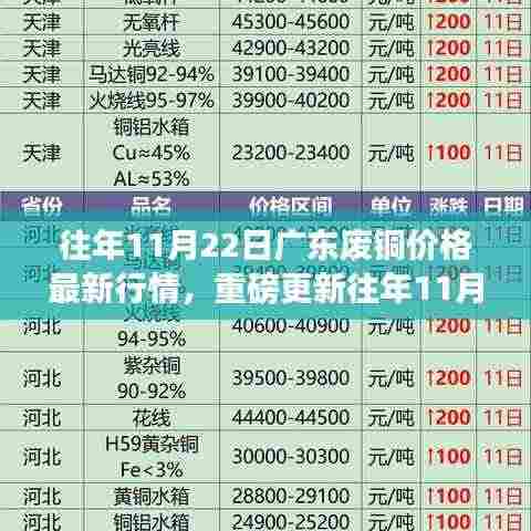 往年11月22日广东废铜市场深度解析，最新行情、市场走势一网打尽！