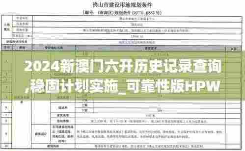 2024新澳门六开历史记录查询,稳固计划实施_可靠性版HPW2.52