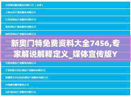 新奥门特免费资料大全7456,专家解说解释定义_媒体宣传版YFM2.48