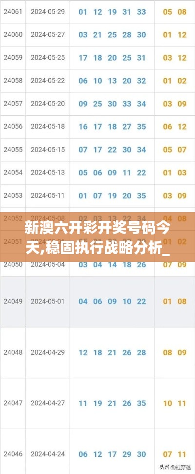 新澳六开彩开奖号码今天,稳固执行战略分析_结合版ECD2.61