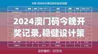 2024澳门码今晚开奖记录,稳健设计策略_创意版OAA2.41