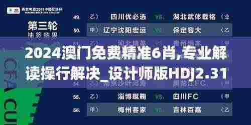 2024澳门免费精准6肖,专业解读操行解决_设计师版HDJ2.31