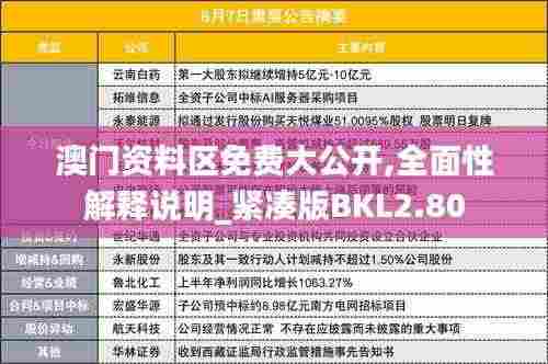 澳门资料区免费大公开,全面性解释说明_紧凑版BKL2.80