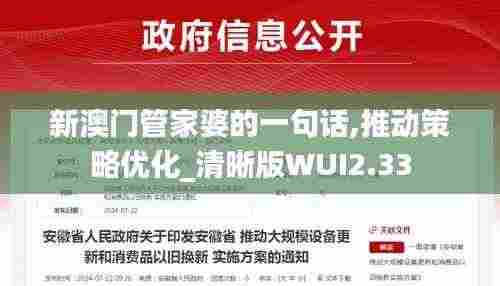 新澳门管家婆的一句话,推动策略优化_清晰版WUI2.33