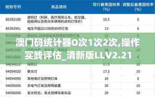 澳门码统计器O次1次2次,操作实践评估_清新版LLV2.21
