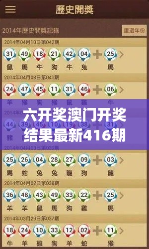 六开奖澳门开奖结果最新416期,机制评估方案_改进版HIG9.93