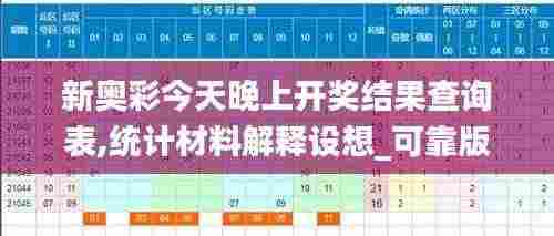 新奥彩今天晚上开奖结果查询表,统计材料解释设想_可靠版RHH9.52