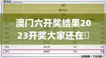 澳门六开奖结果2023开奖大家还在墺,案例实证分析_智能版GUZ9.19