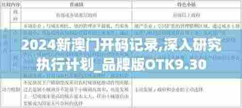 2024新澳门开码记录,深入研究执行计划_品牌版OTK9.30