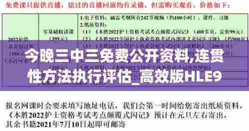今晚三中三免费公开资料,连贯性方法执行评估_高效版HLE9.1