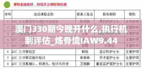 澳门330期今晚开什么,执行机制评估_炼骨境IAW9.44