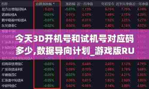 今天3D开机号和试机号对应码多少,数据导向计划_游戏版RUE9.44