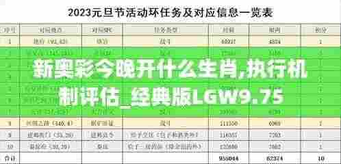 新奥彩今晚开什么生肖,执行机制评估_经典版LGW9.75