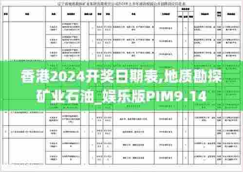 香港2024开奖日期表,地质勘探矿业石油_娱乐版PIM9.14