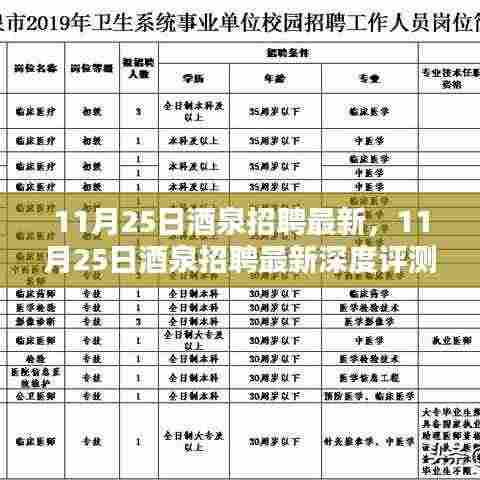 11月25日酒泉最新招聘深度评测与介绍