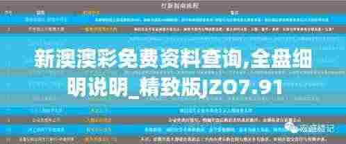 新澳澳彩免费资料查询,全盘细明说明_精致版JZO7.91