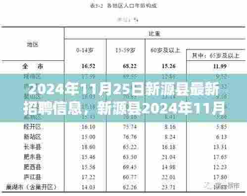 新源县2024年11月25日精选职位大放送，开启职业新篇章