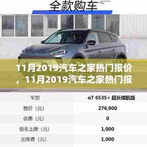 11月2019汽车之家热门报价解析，新动向与热门车型概览