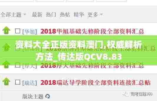 资料大全正版资料澳门,权威解析方法_传达版QCV8.83