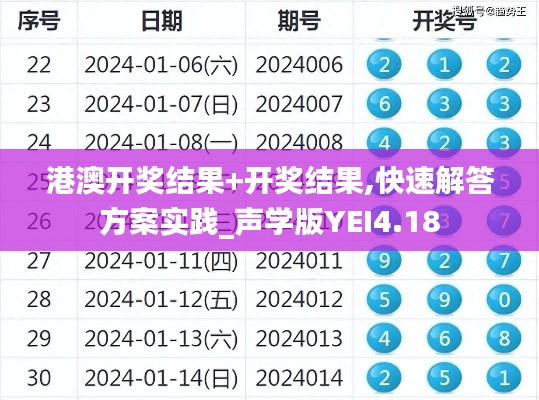 港澳开奖结果+开奖结果,快速解答方案实践_声学版YEI4.18