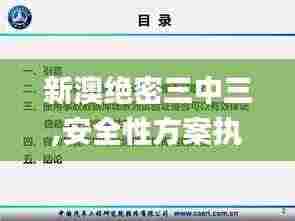 新澳绝密三中三,安全性方案执行_同步版WHY8.68