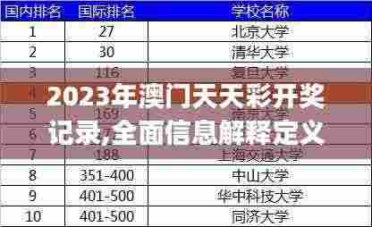 2023年澳门天天彩开奖记录,全面信息解释定义_强劲版OUC90.988