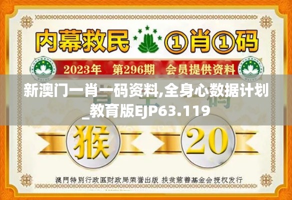 新澳门一肖一码资料,全身心数据计划_教育版EJP63.119