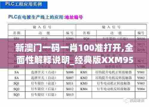 新澳门一码一肖100准打开,全面性解释说明_经典版XXM95.326