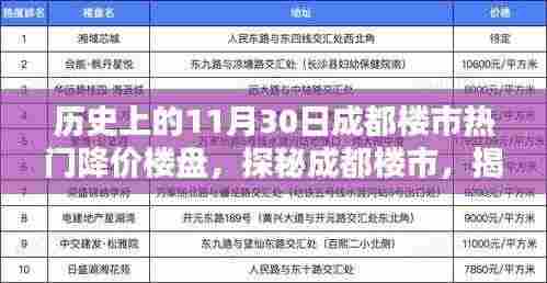 揭秘历史上的降价热门楼盘与巷弄独特小店，成都楼市探秘之11月30日降价楼盘回顾