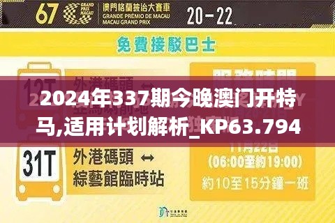 2024年337期今晚澳门开特马,适用计划解析_KP63.794-9