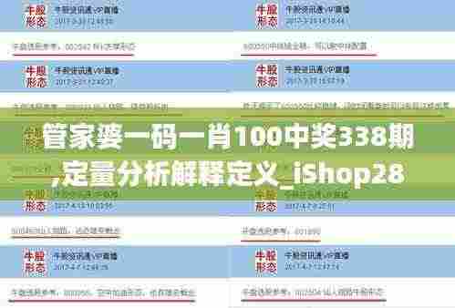 管家婆一码一肖100中奖338期,定量分析解释定义_iShop28.947-8