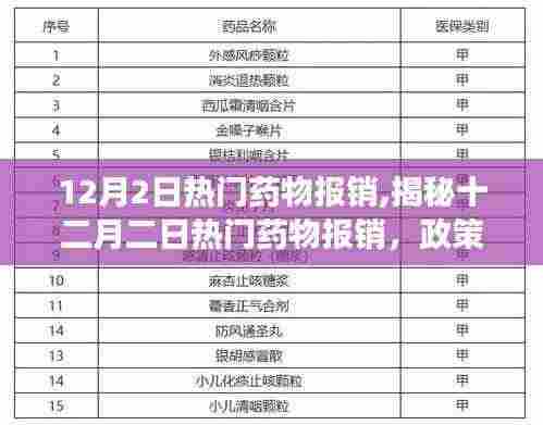 揭秘，十二月二日热门药物报销政策更新与民众关注点解读