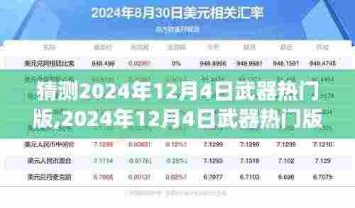 2024年12月4日武器热门版预测与个人见解，未来趋势展望