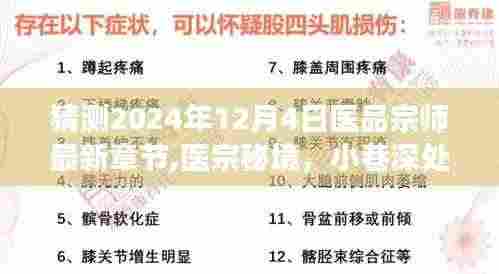 医宗秘境与小巷特色小店，医品宗师最新章节猜想之旅（2024年12月4日更新猜测）