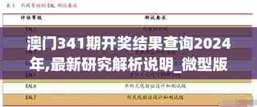 澳门341期开奖结果查询2024年,最新研究解析说明_微型版10.435