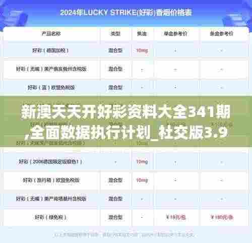 新澳天天开好彩资料大全341期,全面数据执行计划_社交版3.969