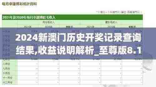2024新澳门历史开奖记录查询结果,收益说明解析_至尊版8.137