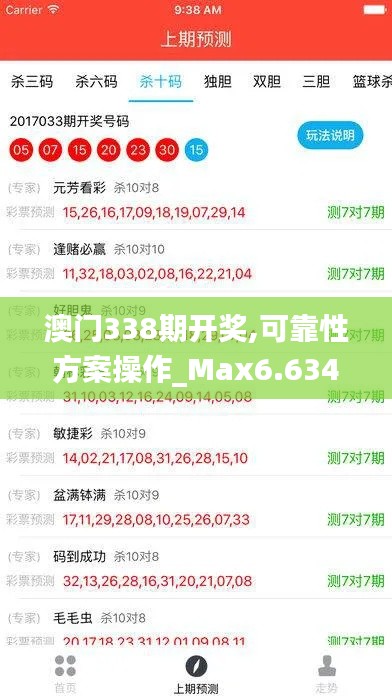 澳门338期开奖,可靠性方案操作_Max6.634