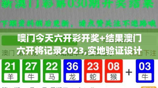 噢门今天六开彩开奖+结果澳门六开将记录2023,实地验证设计方案_8K4.574