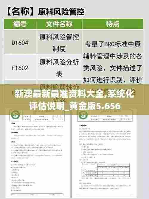 新澳最新最准资料大全,系统化评估说明_黄金版5.656
