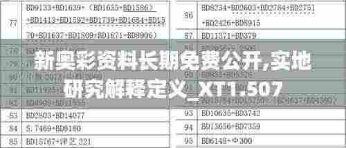 新奥彩资料长期免费公开,实地研究解释定义_XT1.507
