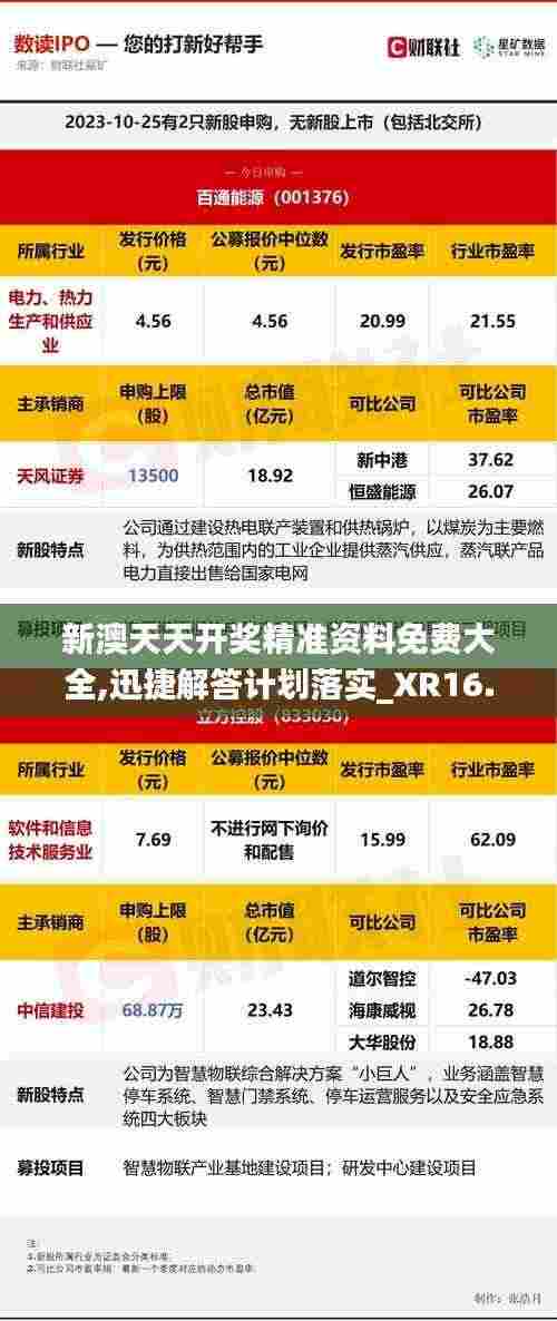 新澳天天开奖精准资料免费大全,迅捷解答计划落实_XR16.138