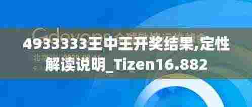 4933333王中王开奖结果,定性解读说明_Tizen16.882