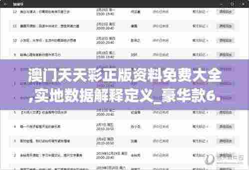 澳门天天彩正版资料免费大全,实地数据解释定义_豪华款6.859
