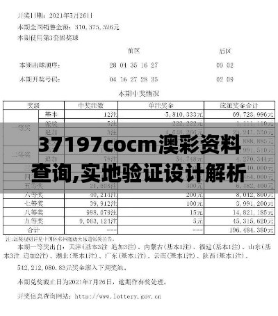 37197cocm澳彩资料查询,实地验证设计解析_Premium6.437