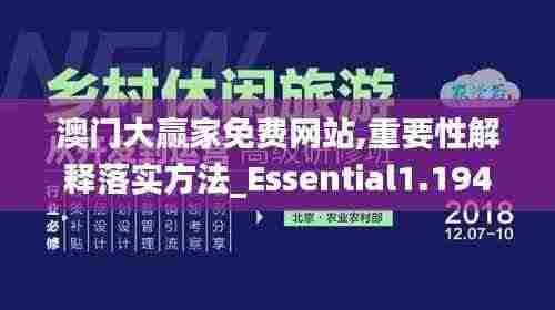 澳门大赢家免费网站,重要性解释落实方法_Essential1.194