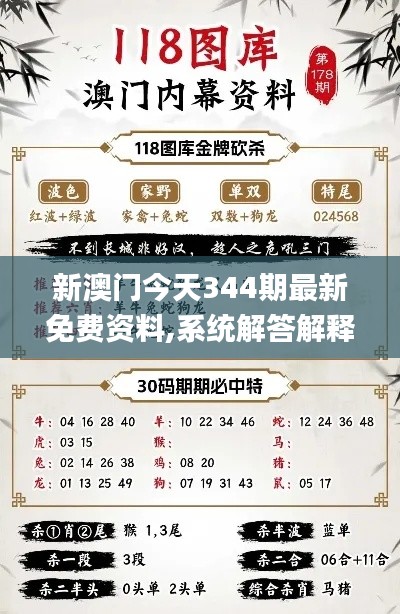 新澳门今天344期最新免费资料,系统解答解释落实_4DM110.634