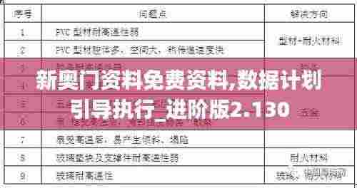 新奥门资料免费资料,数据计划引导执行_进阶版2.130