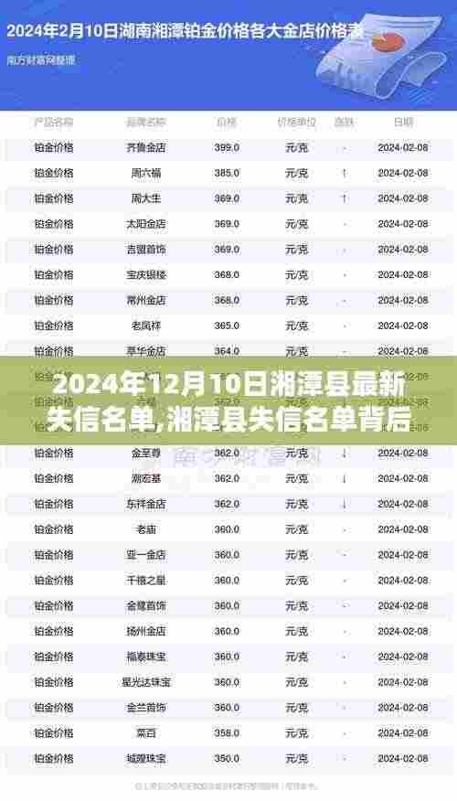 湘潭失信名单背后的励志故事，重塑自信，成就未来之光之路（2024年12月10日更新）