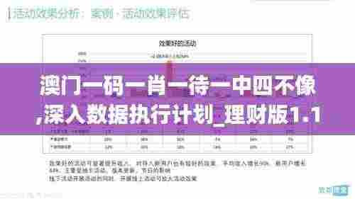 澳门一码一肖一待一中四不像,深入数据执行计划_理财版1.160